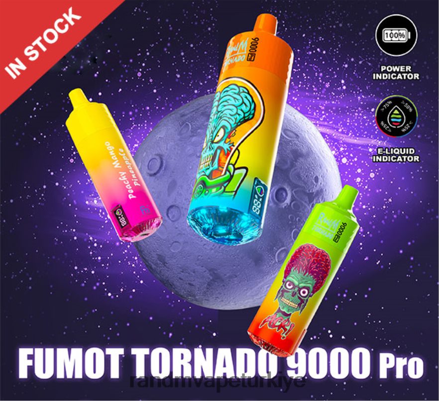 8VZRZR206 Fumot RandM Tornado Pil ve ejuice ekran sürüm 2 ile 9000 pro vape cihazı çilek ahududu kiraz buz - RandM Vape Store